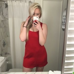 ❤️ FREE PEOPLE Intimately Red Silk Dress